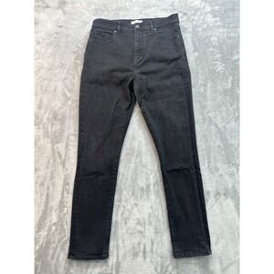 Loft Jeans Womens Sz 30/10 Black Skinny Stretch High Rise Beach Walking Whisker